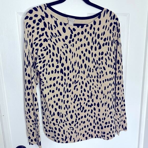 Chico's Classy Womens Animal Print Sweater Size 1 medium - Picture 1 of 6